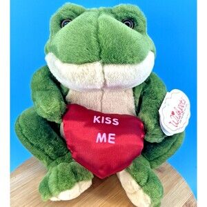 Prince Heart Frog Plush Stuffed Green Wish Pets Co w/Tags 10" 1998